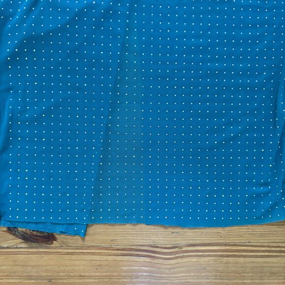 Mable teal blue rhinestone long sleeve sheer maxi dress SIZE L - Picture 4 of 6